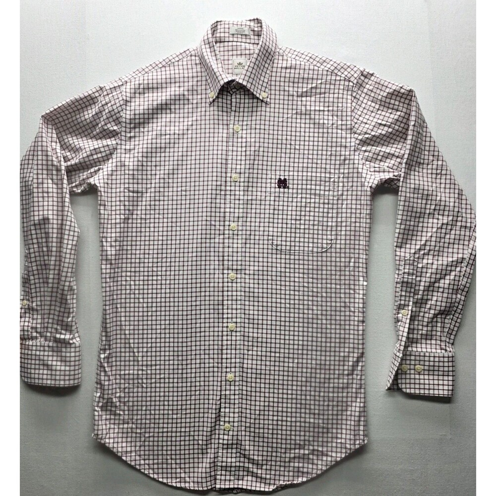 Peter Millar Button Down Shirt Mens Small Mississipp State Nanoluxe Black/ White